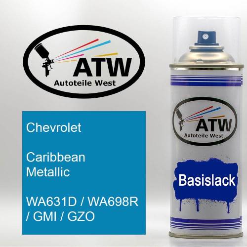 Chevrolet, Caribbean Metallic, WA631D / WA698R / GMI / GZO: 400ml Sprühdose, von ATW Autoteile West.